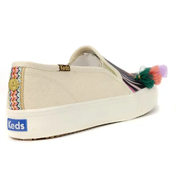 Keds Women's Jungalow Natural Multi Double Decker Duet Slip-On Sneakers WF62892 - Picture 3 of 5